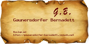 Gaunersdorfer Bernadett névjegykártya